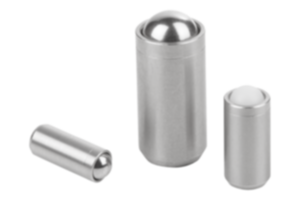 Spring plungers smooth version without collar, stainless steel