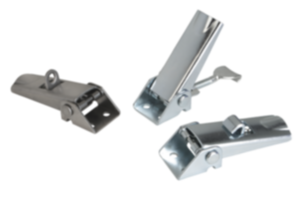 Spännlås stål eller rostfritt stål med plåtbygel upp till 1000 N, inställbart, skruvhål synliga, kort utförande Spännlås stål eller rostfritt stål med plåtbygel upp till 1000 N, inställbart, skruvhål synliga, kort utförande