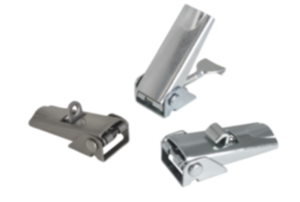 Spännlås stål eller rostfritt stål med plåtbygel upp till 1000 N, inställbart, skruvhål övertäckta, kort utförande Spännlås stål eller rostfritt stål med plåtbygel upp till 1000 N, inställbart, skruvhål övertäckta, kort utförande