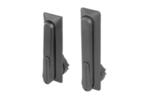 Svängspak i plast, runt monteringshål, avstånd för monteringshål 105/130 mm, med täckskydd Svängspak i plast, runt monteringshål, avstånd för monteringshål 105/130 mm, med täckskydd