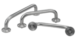 Pull handles, round stainless steel with wide washers