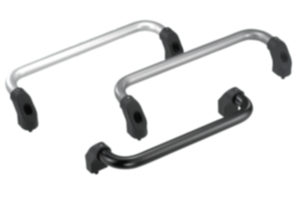 Tubular handles, aluminium, angled with plastic grip legs