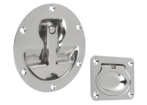 Recessed handles, stainless steel, fold-down