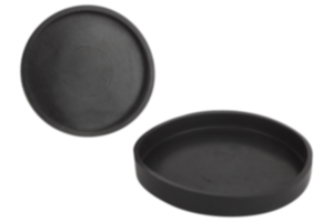 Protective rubber caps for shallow pot magnets