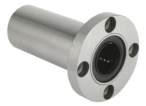 Linear ball bearings with round flange, double bearing