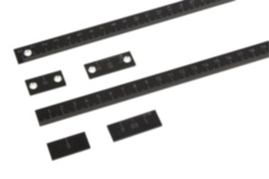Linear scales self adhesive or with screw holes, aluminium