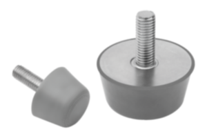 Rubber buffers stainless steel type K conical with external thread, grey Rubber buffers stainless steel type K conical with external thread, grey