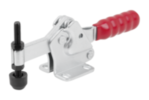 Toggle clamps horizontal with flat foot and fixed clamping spindle