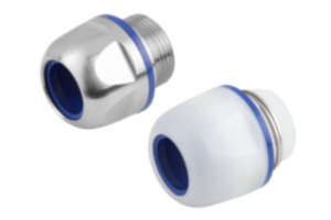 Cable glands, stainless steel or plastic in Hygienic DESIGN